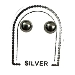Silver ball stud earrings 6mm- Producto #9