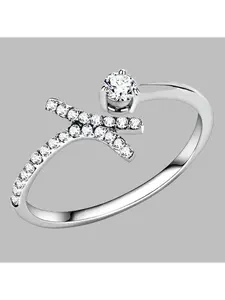 High Polished Stainless-Steel Ring with AAA Grade Clear CZ – Durable & Elegant Jewelry, In Stock