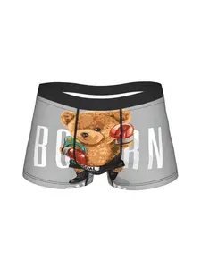 1 piece Funny Cool Boxing Bear Underpants Breathbale Panties Man Underwear Ventilate Shorts Boxer Briefs