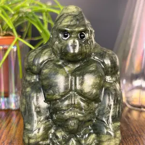 Green Jade King Kong Crystal Carving – Caked Up Jungle Guardian