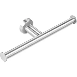 Roll Paper Holder Wall Mounted for Brushed Nickel, SUS304 Stainless 2 in 1 Dual Tissue Roll Holder for Holding 2 Rolls