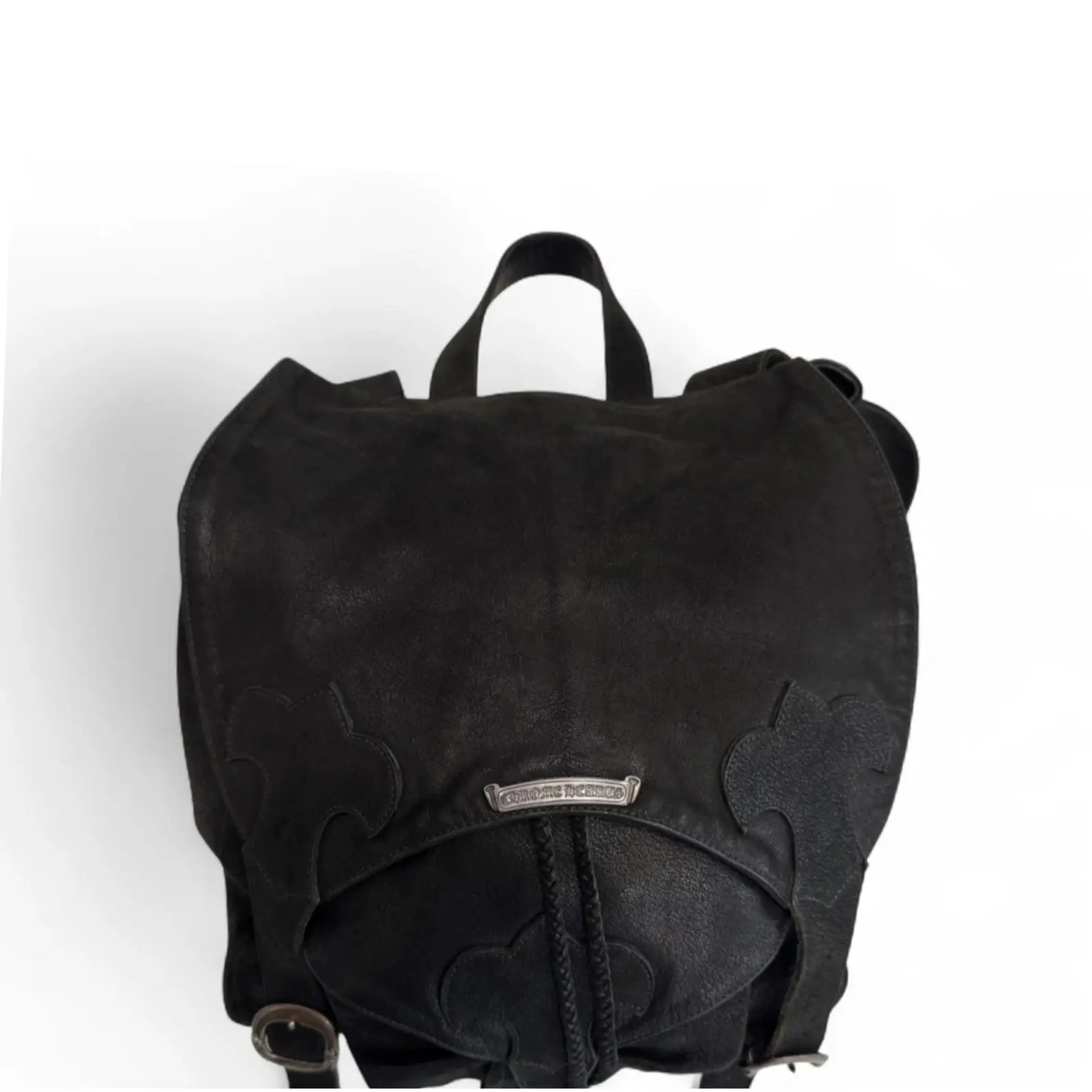 Pre-owned Chrome Hearts Leather Backpacks BS Fleur Dagger Zip Gunslinger Moto Backpack Calfskin Black (kk091326f5r) [Shanghai]