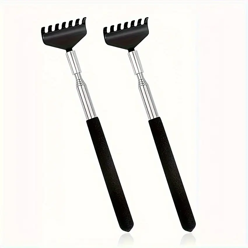Extendable Back Scratcher 2 Pack, 7 Claw Portable Itch Scratcher, Telescoping Scratching Rake with Comfort Grip, Reaches Hard to Get Spots, Durable & Easy to Use, Body Care Tool