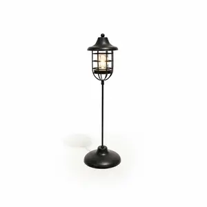 Matte Black Iron Lantern - Modern Minimalist Centerpiece 18.5 Inch Tall with Glass Cup for Tea Light - Knock-Down Design for Easy Assembly & Storage - Durable Iron Construction for Long-Lasting Elegance