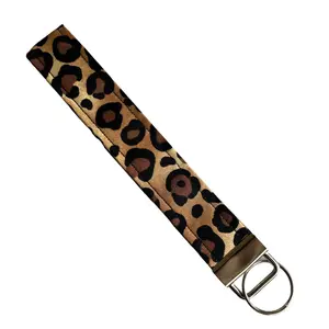 Cheetah Keychain Wristlet, Key Fob Lanyard, Retro Keychain, Y2K, Handmade