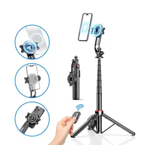 C20 Magnetic Selfie Stick Tripod Wireless Bluetooth Remote Travel Stand Phone Clamp for Iphone Android Smartphone Shoot Vlog wireless selfie stick