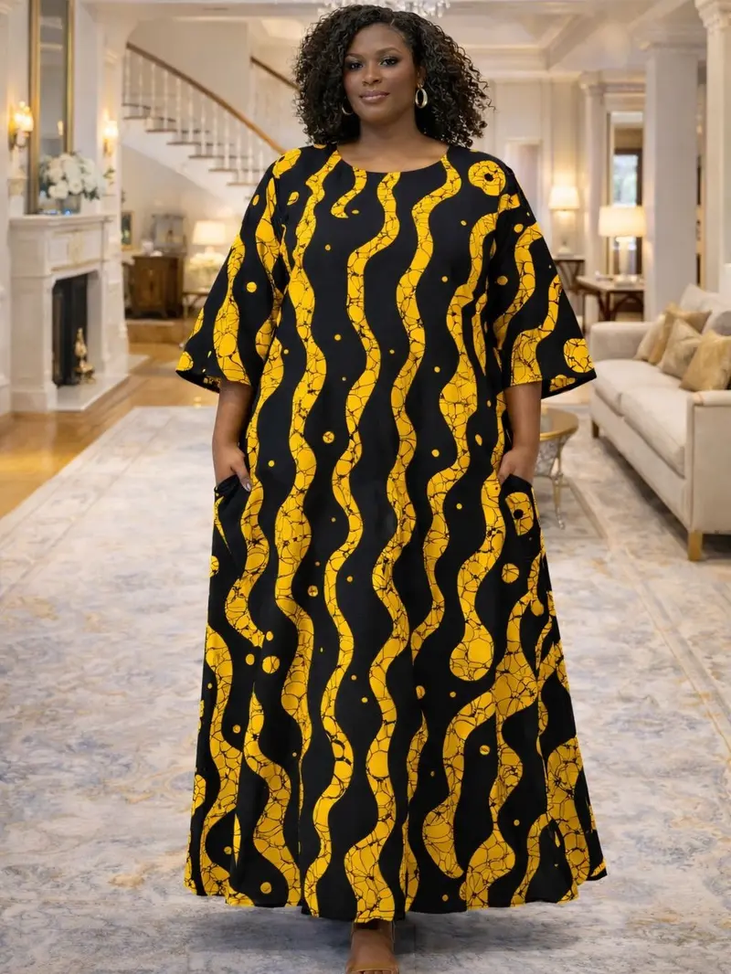 knee length dresses for ladies Print Maxi Dress main image 0