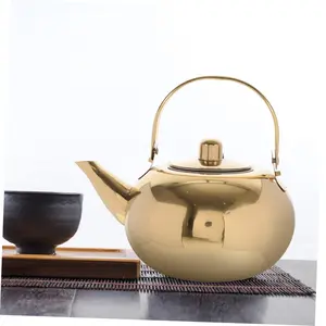 Stainless Steel Teapot, 1 Count Teapot with Lid & Handle, Tea Kettle with Strainer, Large Capacity Tea Kettle, Tea Making Tool for Home Office, Kitchenware