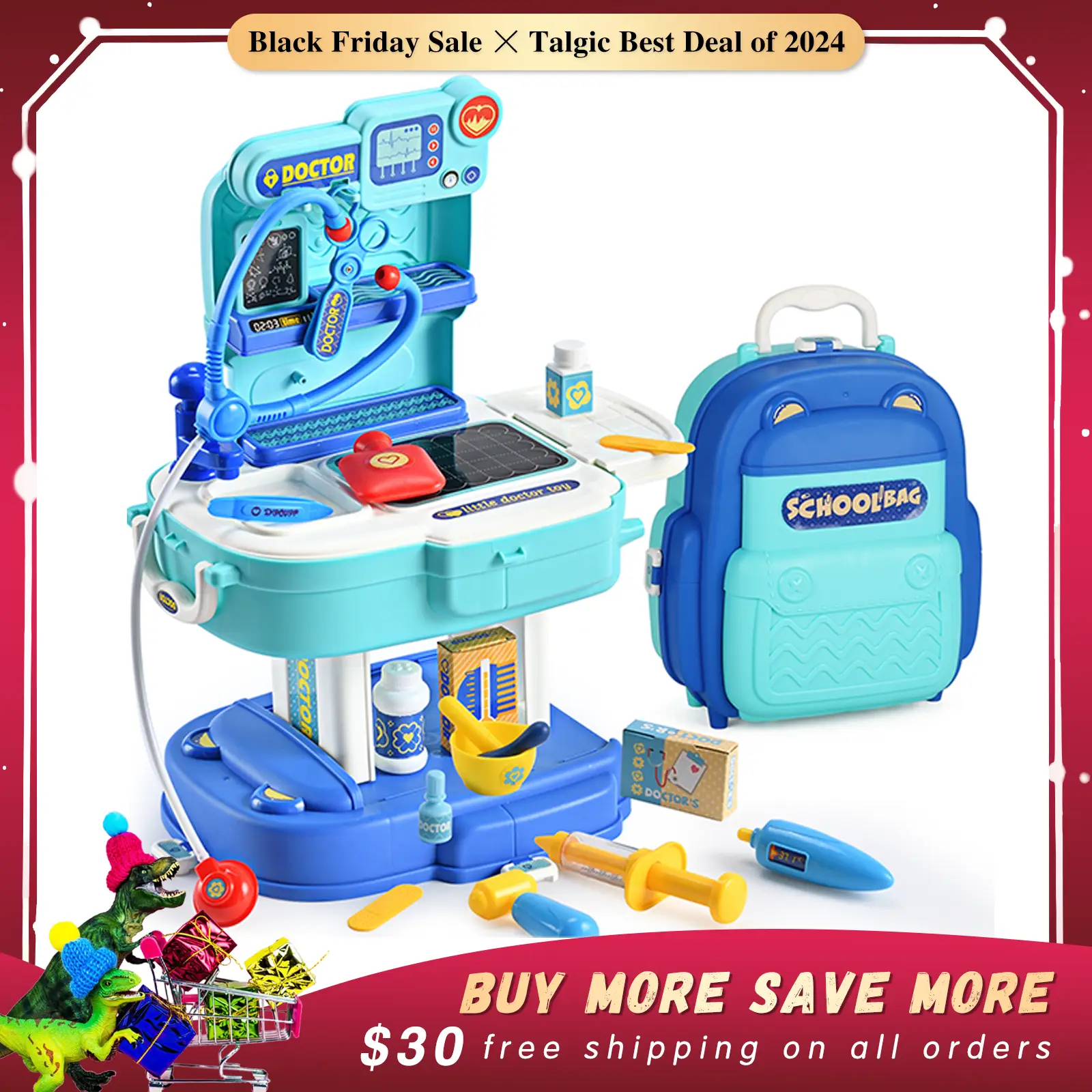 Kids Doctor Playset 2 in 1 toy Pretend play