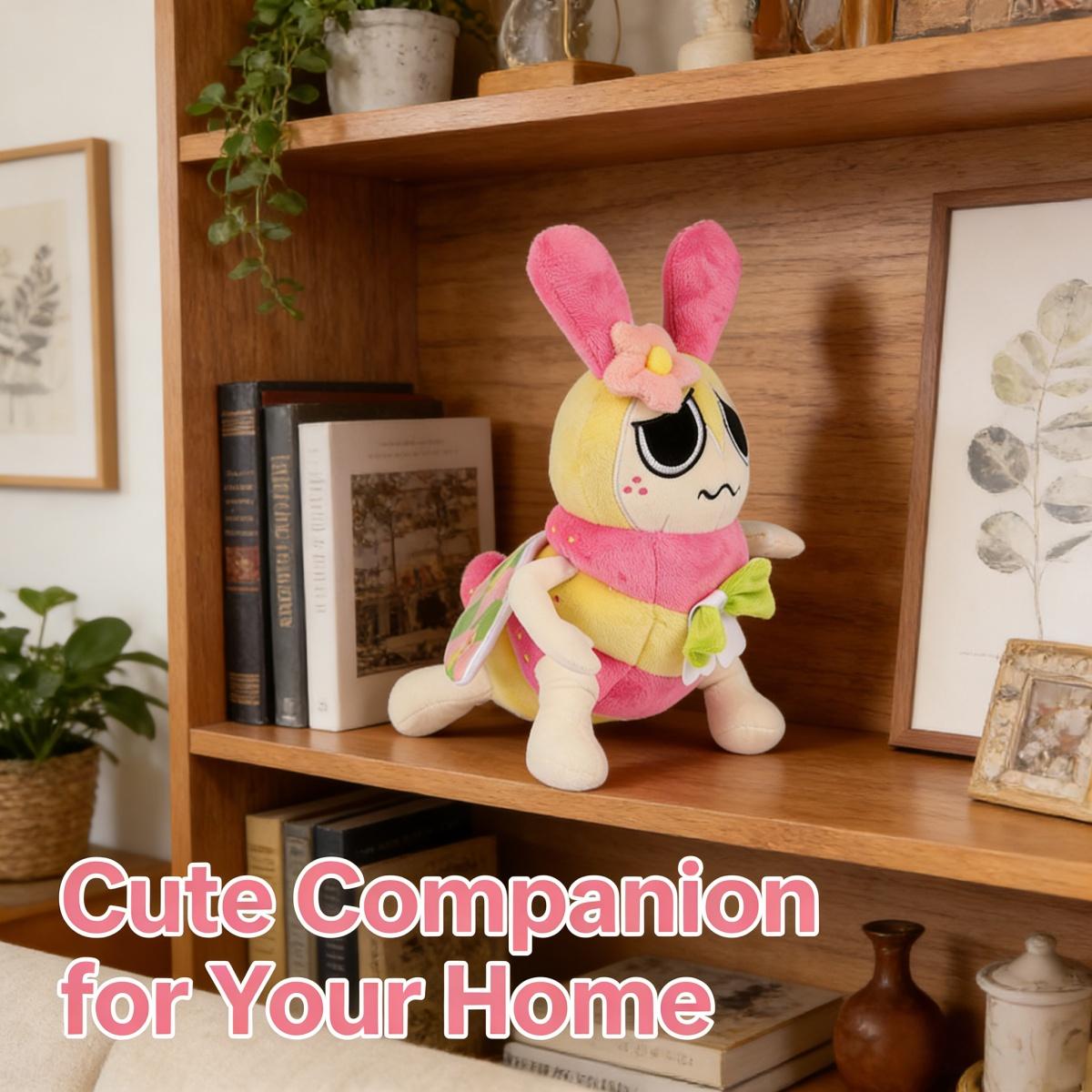 Dandy's World Squirm Plush - 10" Cute Pink Worm Stuffed Animal from Roblox Game, Soft Plushie Figure for Kids & Fans, cute girly gifts，weighted stuffed animal