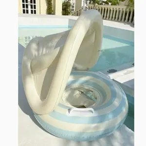Pool Float with Canopy, Floating Pool Chair, Adjustable Sunshade for Kids, Safe and Comfortable, Inflatable Pool Floats, Summer Beach Lake Fun