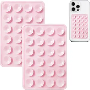 Pink Silicone Suction Phone Case Mount 2 Pack Flexible Practical Design for TikTok & Snap Videos Easy to Use and Adjust Set of Two