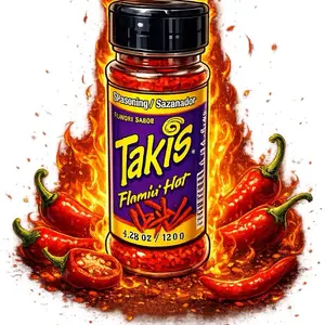 Takis Flamin' Hot Seasoning Dust 90 gr 1 Pack- Flavoring Dust for Fruit, Popcorn, Corn, Chamoy, Polvo De Takis Fuego, Chili Powder & Wing Seasoning