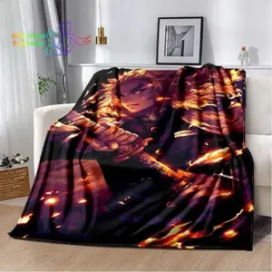 Rengoku Kyoujurou Demon Slayer Character Anime Blanket Lightweight Comfortable Soft Breathable Ultra Warm Blanket Bedding Travel "Halloween gift Dream Weave Home