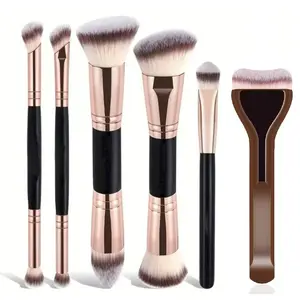 Professional Dual-Ended Makeup Brush Set, Multi-Functional Foundation Contour Eyeshadow Blush Brushes, High-Quality Synthetic Hair, Daily Essential Beauty Tool