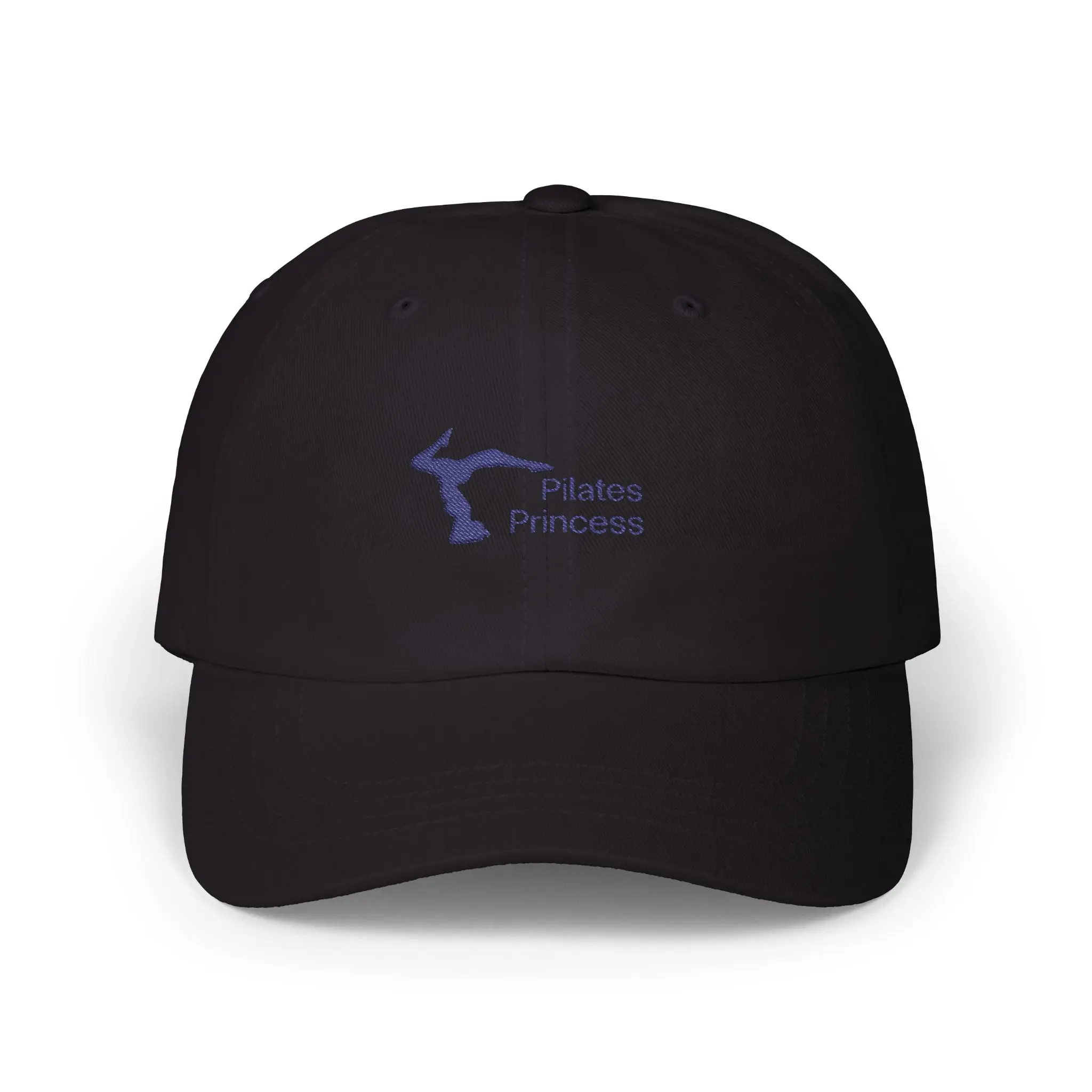 Women's Embroidered Pilates Silhouette Dad Hat - Cotton Blend Clothes Accessory, Low Profile, Breathable Eyelets, Adjustable Strap, Baseball Cap, Buckle, Adult Sizing, Silhouette Print, Unisex, Pre-Curved Visor, Customizable Fit Hats, Spot Clean, Casual,,