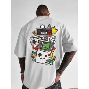 Men's Retro Gaming T-Shirt, Vintage NES & SNES Controller Graphic Tee, Loose Fit Round Neck Breathable Fabric, Machine Washable, Ideal for Casual Summer Outfits Gaming Events Outdoor Activities Gaming Enthusiasts, Nostalgic 80s/90s Gamer Tee with Classic