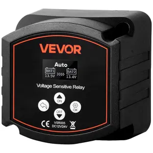 VEVOR Dual Battery Isolator, 12V 140 Amp, Manual and Automatic VSR Voltage Sensitive Relay with LCD Screen, Smart Battery Isolator for Lithium Lead-Acid Batteries, for Car Truck RV UTV ATV BoatVEVOR Super Brand Day
