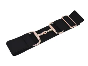 2 inch Luxury Elastic Equestrian Belt, Horse Riding Belt with Rose Gold Buckle, Stretchable and comfortable waist