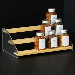 Tiered  Rack, 3-Tier  Pantry Kitchen Cabinet Organizer, 12-Inch,    Stair Riser Stand, Countertop Seasoning Shelf