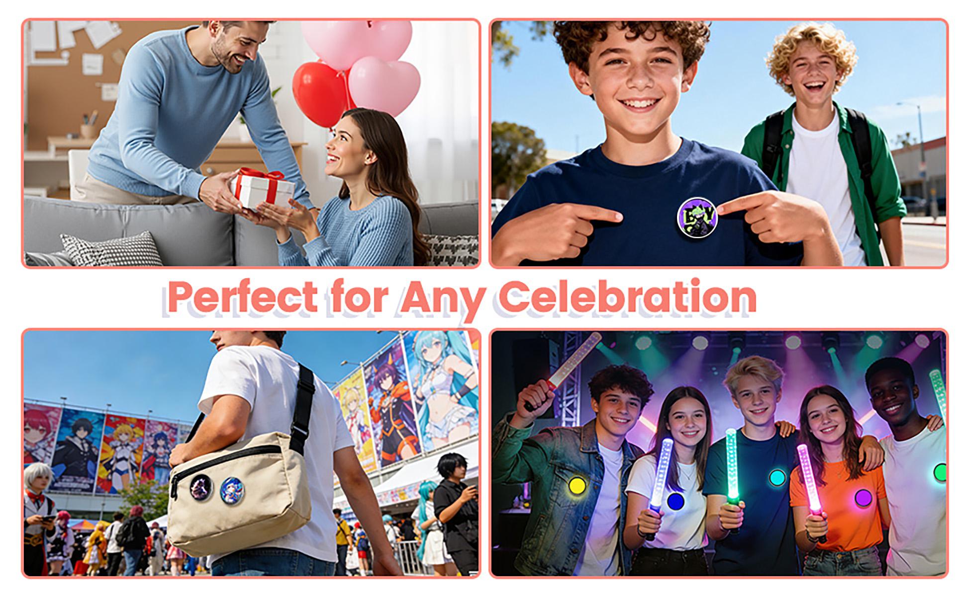 Customizable Smart Digital Display Badge (E-Badge) with IPS Touchscreen, Bluetooth Photo/GIF Upload, Wearable Portable Screen Pin, 8 Hours Battery, Perfect for Self-Expression & Fashion