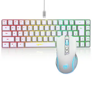 RGB Gaming Keyboard & Mouse Set, Compact Wired Design, Compatible Ps4/xbox/PC/MAC, Ambidextrous Layout, Ideal for Gamers