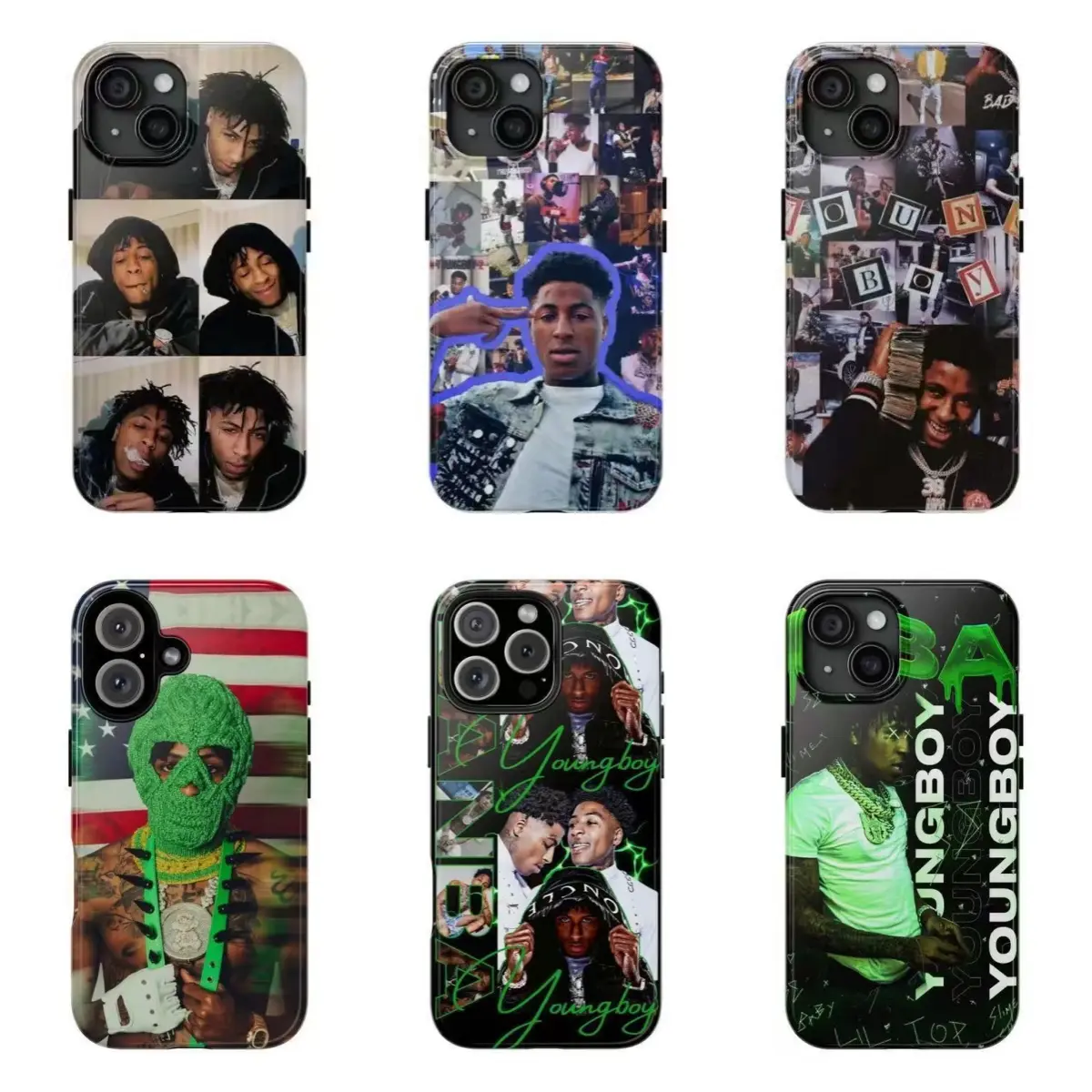 Rapper YoungBoy Hip-Hop Aesthetic Shockproof Custom Casing - Smartphone Protector Accessory with Impact Resistance, Fit for iPhone 11-17 Pro Max & Samsung S21-S26, Ideal Gift for Fans
