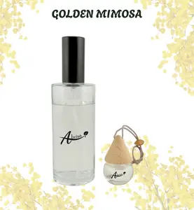 Golden Mimosa - On the Go Aromatherapy Bundle with Home Spray & Car Air Freshener for Calm & Clarity