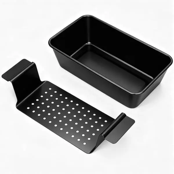 Non-Stick Carbon Steel Loaf Pan, 9.8in Rectangular Bread Baking Mold with Perforated Tray, Oven-Safe for Homemade Toast & Bread