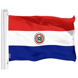 G128 Paraguay Paraguayan Flag | 3x5 Ft | Printed 150D Polyester - Indoor/Outdoor, Vibrant Colors, Brass Grommets, Quality Polyester, Much Thicker More Durable Than 100D 75D Polyester