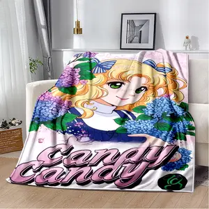 2026 New Style Candy Candy Girl Cartoon Anime Soft Plush Blanket,Flannel Throw Blanket For Living Room Bedroom Sofa Kid Gift