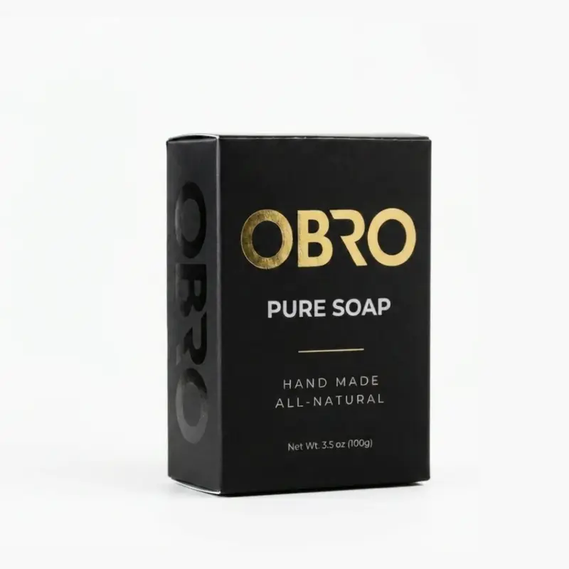 OBRO Men's Pure Soap Bar - 3.5oz 100% Naturally Derived Adults' Body Cleansing Product with Essential Oils, Coconut Oil, Chamomile, Anti-Perspiration, Gentle Non-Drying, Eczema-Friendly Handmade Daily Cleanser, No Hormone-Disrupting Fragrances