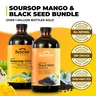 Serene Herbs Mango & Black Seed Bitters Bundle | Organic Herbal Detox for Digestive Health Gut Healthy Booster Immune Support & Energy | Non-GMO, Vegan (32 fl oz, 16 fl oz Each)