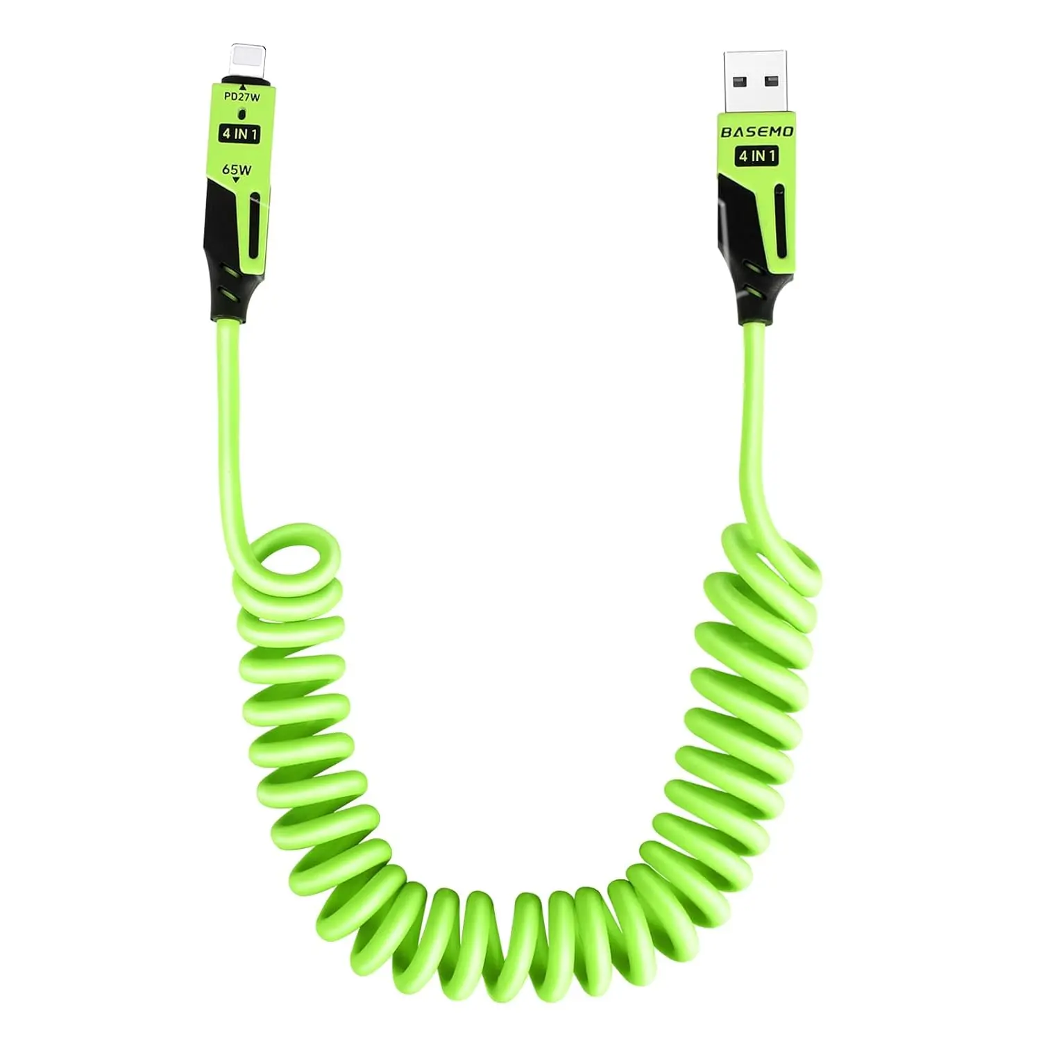2-Pack Retractable 4-in-1 Charging Cable, Stretching Line for iPhone & Type-C Devices, Electronic Charger for Smartphones & Mobile Phones