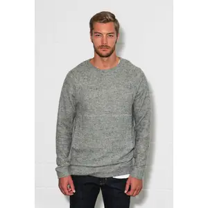 Men's Soft Knit Melange Kangaroo Pocket Pullover Sweater