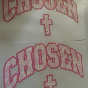 Dtf Prints - Chosen Text with Floral Design and Plus Symbol in the Image