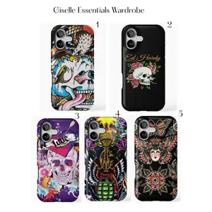[TATTOO ART] Vintage Flash Art Tattoo Phone Case - Retro Streetwear Tough Shell - Protective iPhone 11-17 Cover - Includes FREE 5pcs Stickers