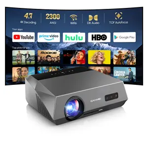 Smart 4K Daylight Projector with WiFi Bluetooth Google TV NFC, 2300ANSI High Lumen 4K HDR Support, ToF Auto Focus & Keystone, HDMI ARC 2.1, USB,Zoom,Ceiling for Ultra HD Home Movie,Gaming,Golf,Office, Sports, Bedroom/Living Room