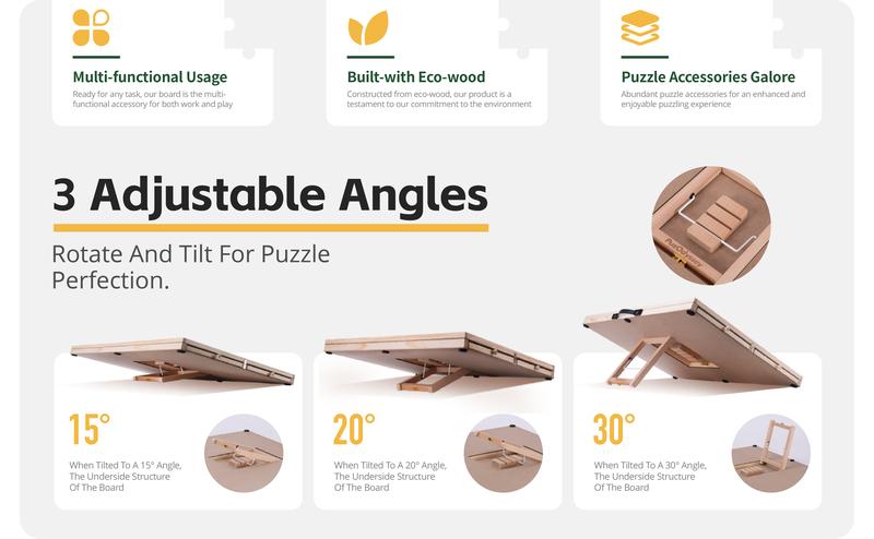 1500 Pieces Rotating & Tilting 2-in-1 Puzzle Board 26" x 35" with 4 Drawers 1 White Puzzle Mat 1 Lazy Susan , Wooden Portable Storage Jigsaw Puzzle Table with Handle Ideal Gift，Spinning Tilting Portable Jigsaw Puzzle Table for Adults Professional Puzzle