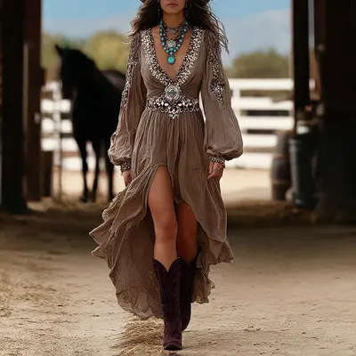 Big Flowy Western Dresses - TikTok Shop Big Flowy Western Dresses - TikTok Shop