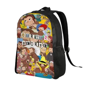 Curious George Backpack Cartoon Youth Laptop bag Curious George theme Reading Fitness Fashion Bookbag