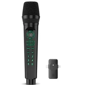 MC9 All-in-One Wireless Sound Card Microphone for Live Streaming - Voice Changer, Reverb, Sound Effects, Smart Ducking, Monitoring - Compatible with Phone/PC/Tablet