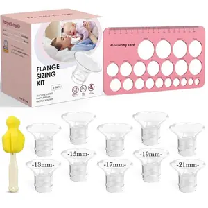 Flange Sizing Kit 3-in-1 with 13/15/17/19/21mm for 24mm Electric Breast Pump Flanges/Shields, 10PCS Soft Silicone Flange Inserts for More Comfortable Pumping, BPA-Free, Essential for Moms