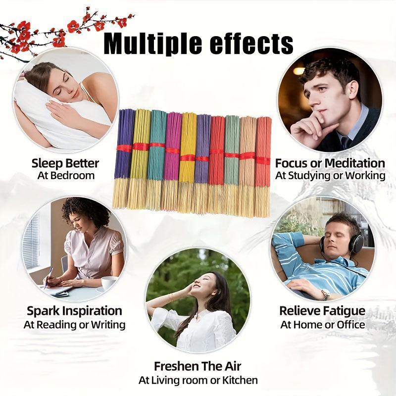 7 Sets of Incense Sticks, Available in Four Seasons: Spring, Summer, Autumn, and Winter, with Scents of Rose, Lavender, Sandalwood, Jasmine, Mint, Cherry Blossom, Vanilla, Sandalwood, Sage, and Dragon's Blood, 21 Sticks/Pack, Suitable for Home, Office, Yo