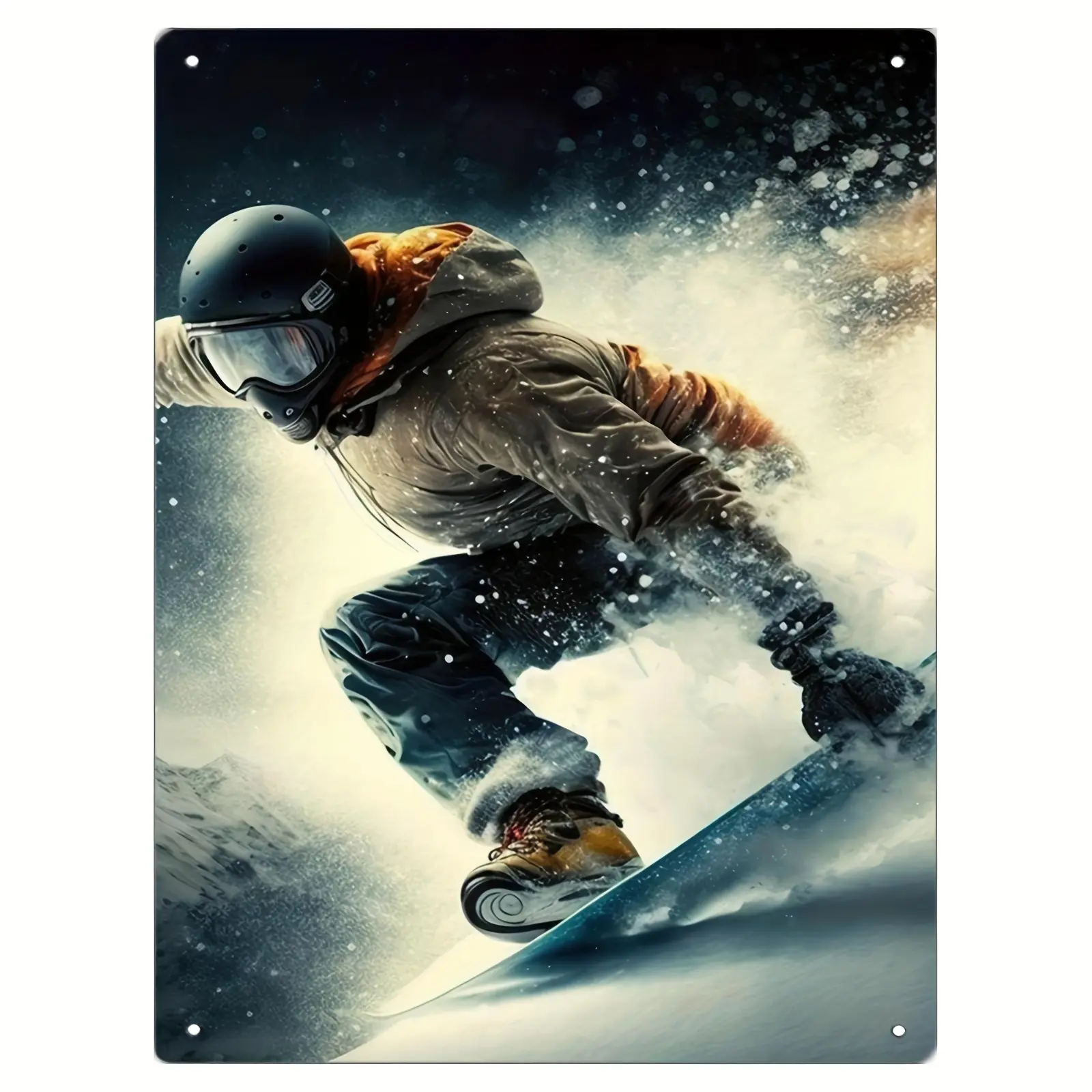 Unique Snowboard Wall Art - Perfect For Winter Sports Enthusiasts, Ideal For Living Room, Bedroom, Office Decor - Durable Metal Construction, 8X12 Inches