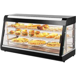 VEVOR 3 - Tier Commercial Food Warmer Display, 1200W Food Display Warmer with Light, Adjustable Shelf and Temperature Display, 86185 Steam Heating, 111L for Hamburger, Pizza, Bread, Fried ChickenVEVOR Super Brand Day
