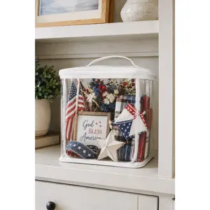 Maple and Lark Bliss Caddy™ - Black Soft-Sided Carrier for Medium & Small Bliss Bins™ - 10"x10" with Clear-View Window & Top Handle - Collapsible Storage Solution