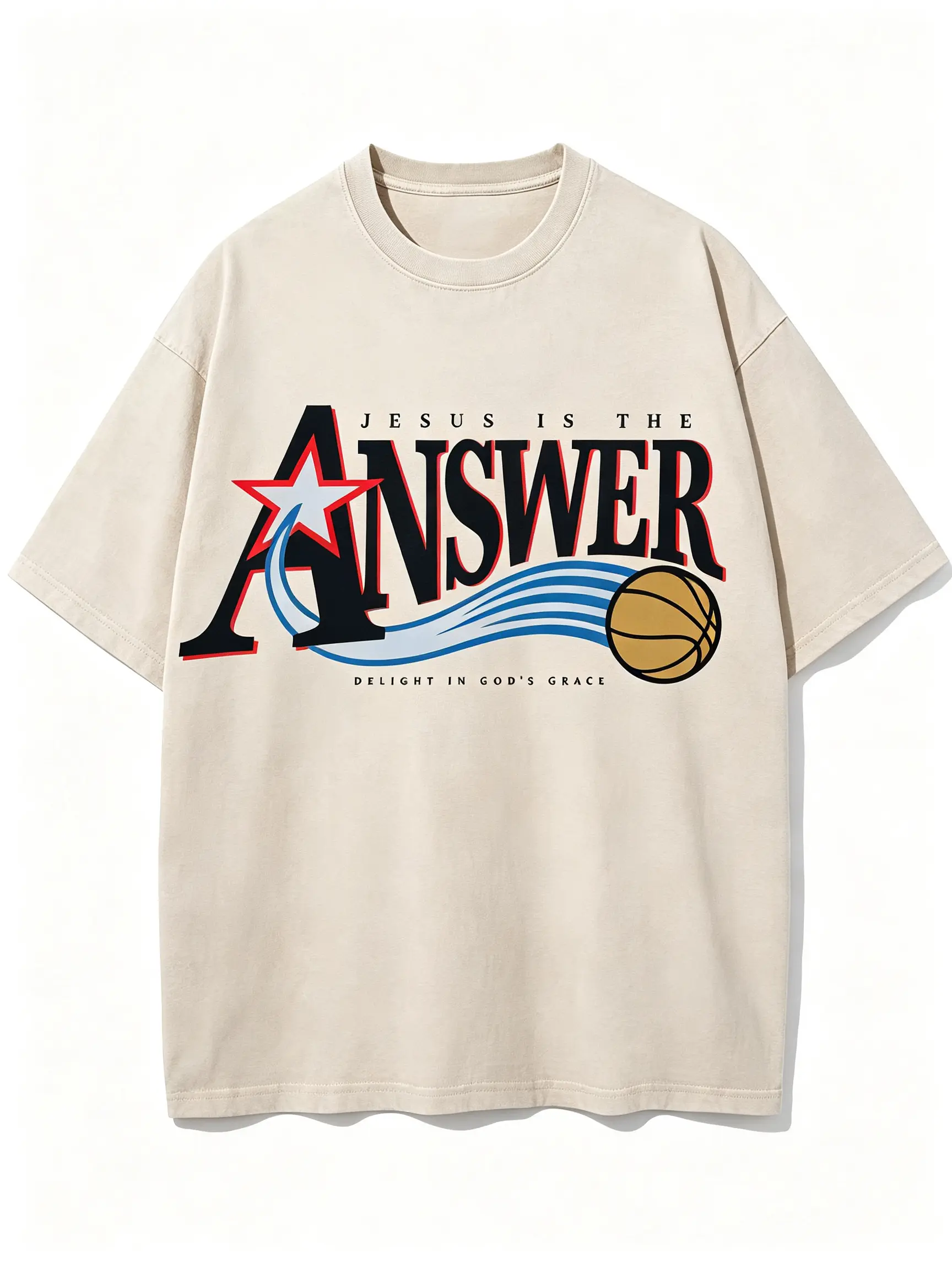 Jesus Is The Answer Christian Washed T-Shirt Jesus Is The Answer Christian Washed T-Shirt