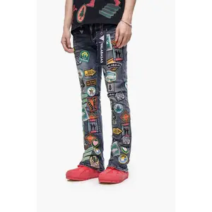 Axis Stacked Blue Wash Jeans