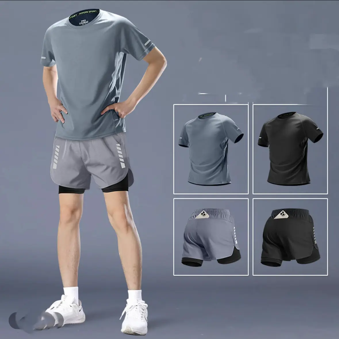Loose Fit Comfortable Summer T‑Shirt for Men, Sports Casual Breathable Short Sleeve Workout Top